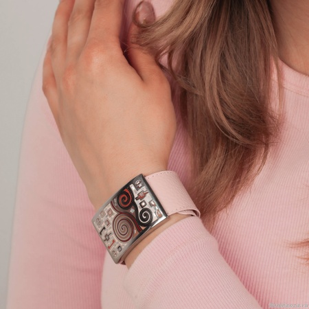 Браслет Fiore Luna, на кожаном розовом ремешке, CB01319-15 R/S Браслет Fiore Luna, на кожаном розовом ремешке, CB01319-15 R/S