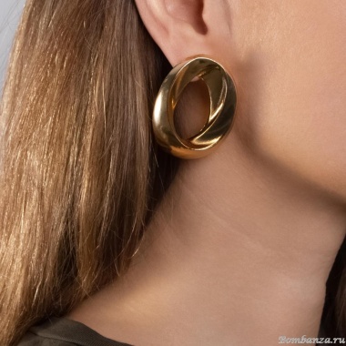 Серьги Moon Paris, в форме овала, Mo-Y25.02-004 золотистый