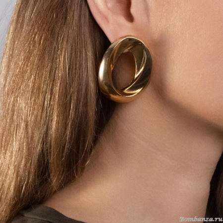 Серьги Moon Paris, в форме овала, Mo-Y25.02-004 золотистый