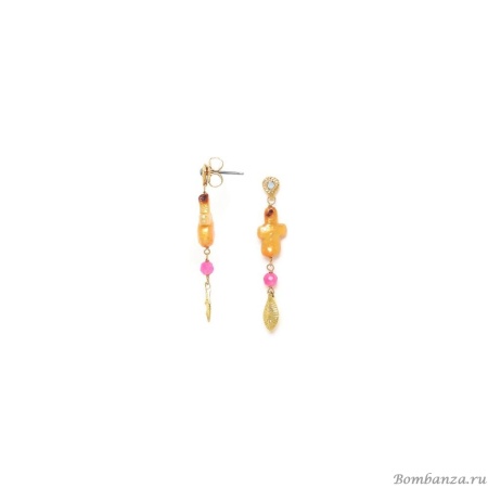 Серьги Franck Herval, Cali, жемчуг, жад, кристалл Swarovski, FH24.1-12-68680 золотистый