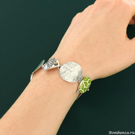 Браслет TARATATA, Sushi, с цветной смолой и стеклянными бусинами, TT-T25-06305-10M серебристый