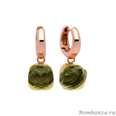 Серьги Qudo 300149 G/RG, зеленый Серьги Qudo 300149 G/RG, зеленый