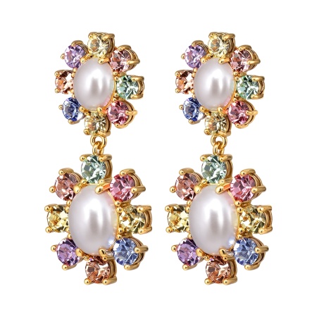 Серьги Dyrberg Kern, LINA SG PASTEL MULTI / WHITE PEARL, 460507