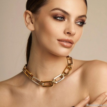 Колье VIDDA, Powerful, двухцветный металл, VD23-0169492 золотистый, 50см