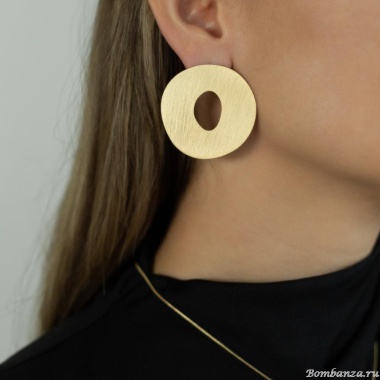 Серьги Dansk Copenhagen, Alaya, в форме неправильного овала, DNSK25.2-3C2407002 золотистый