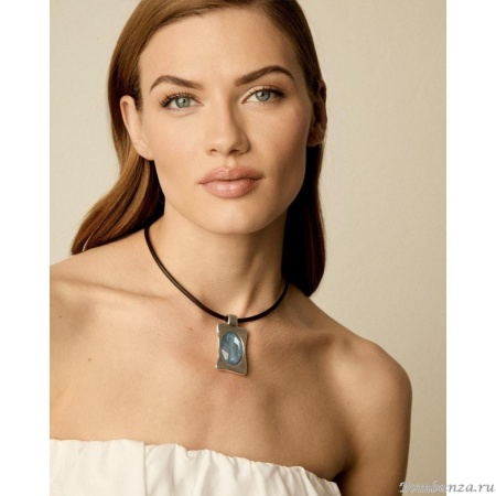 Колье VIDDA, Cibeles, кожаное, с кристаллом Swarovski, VD25.2-02015 серый