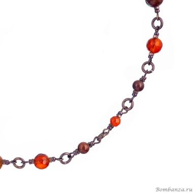 Колье Lanzerotti, Caramello, гранат, тигровый глаз, сердолик, гематит, LZ-24.11-498 коричневый