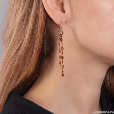 Серьги Lanzerotti, Caramello, с гранатом и шпинелью, LZ-24.11-533 коричневый Серьги Lanzerotti, Caramello, с гранатом и шпинелью, LZ-24.11-533 коричневый