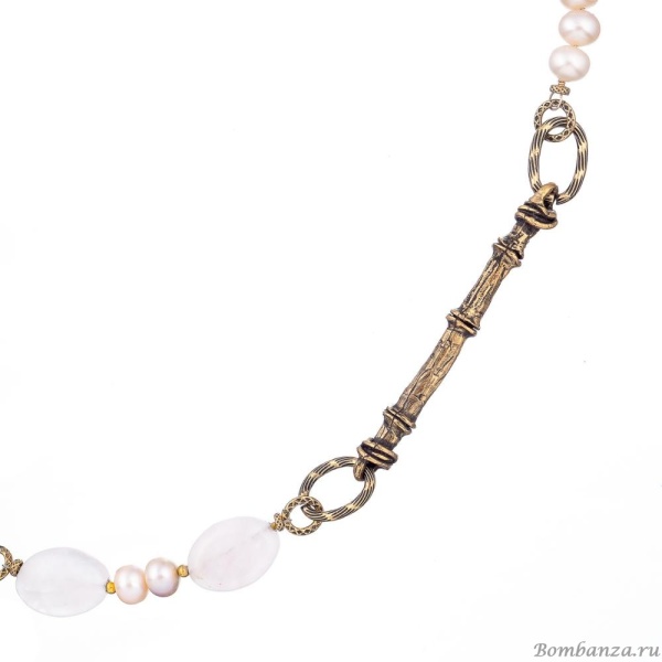 Колье Alcozer&J, с жемчугом и розовым кварцем, AL-C58DJ24-R розовый