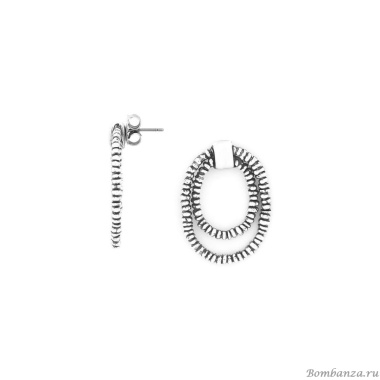 Серьги ORI TAO, Biwa, текстурированные, OT24.2-12-31971 серебристый