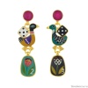 Серьги TARATATA, Jeu De L`oie, асимметричные, с цветной смолой, TT-H24-01913-20M золотистый Серьги TARATATA, Jeu De L`oie, асимметричные, с цветной смолой, TT-H24-01913-20M золотистый