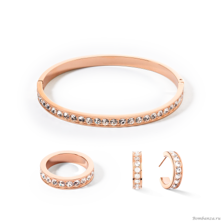 Пусеты Coeur de Lion, Crystal-Rose gold 0131/21-1822. Германия
