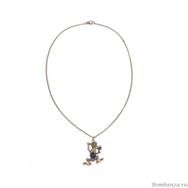 Колье Alcozer&J, лягушки, лазурит, гранат, Swarovski, AL2502-C148NG24 синий