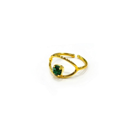 Кольцо Catherine Bijoux, Starlight, разъемное, с кристаллом, CB25.1-5403DG зеленый