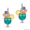 Серьги TARATATA, Cocktail, с цветной смолой и нефритовыми бусинами, TT-E24-05743-10M серебристый Серьги TARATATA, Cocktail, с цветной смолой и нефритовыми бусинами, TT-E24-05743-10M серебристый