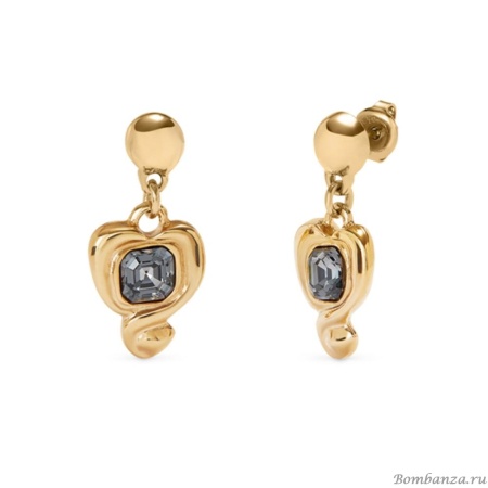 Серьги UNOde50 Ser Expresiva с черным кристаллом, с золотом PEN0997NGRORO0U