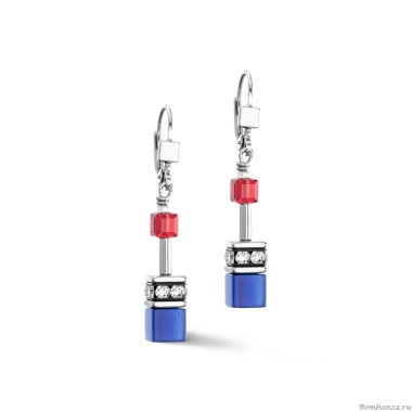 Серьги Coeur de Lion, Red-blue-lilac, 2838/20-0330 Серьги Coeur de Lion, Red-blue-lilac, 2838/20-0330