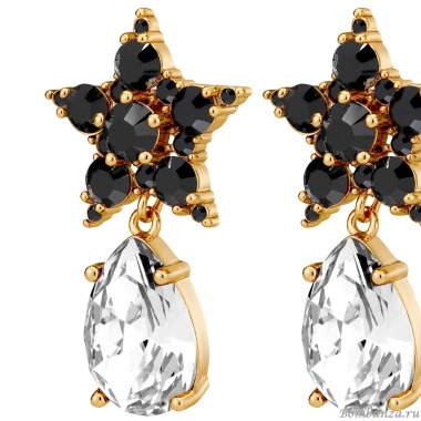 Серьги Dyrberg Kern, HYDRA SG BLACK / CRYSTAL, 450030 Серьги Dyrberg Kern, HYDRA SG BLACK / CRYSTAL, 450030