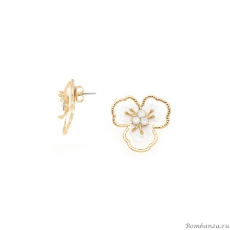 Серьги Franck Herval, Lisette, с перламутром и кристаллами Swarovski, FH25.2-12-69670 белый