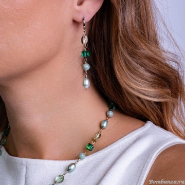 Серьги Lanzerotti, Ispirazione, жад, жемчуг, кристалл, флюорит, LZ-24.10-393 мятный Серьги Lanzerotti, Ispirazione, жад, жемчуг, кристалл, флюорит, LZ-24.10-393 мятный