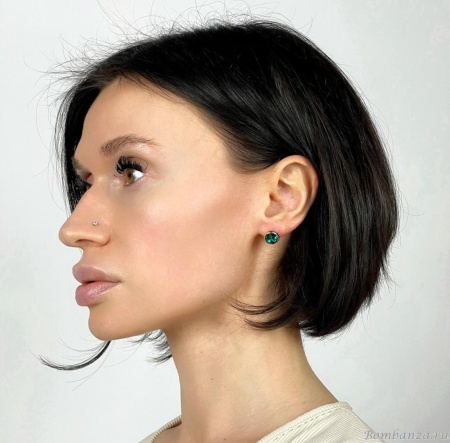 Серьги Moon Paris, Ringo Queen, с кристаллом, MRQ-23.12-082 зеленый Серьги Moon Paris, Ringo Queen, с кристаллом, MRQ-23.12-082 зеленый