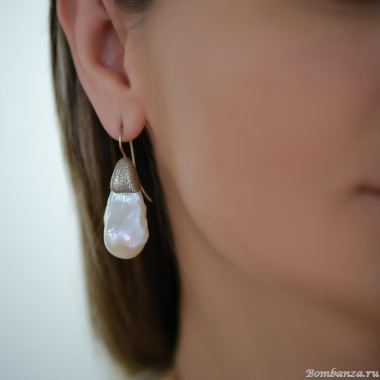 Серьги Estrosia, с жемчугом, ES-ORNQ1-1A белый