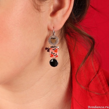 Серьги TARATATA, Kiff me, с цветной смолой и стеклянными бусинами, TT-H24-08763-105 розовый Серьги TARATATA, Kiff me, с цветной смолой и стеклянными бусинами, TT-H24-08763-105 розовый