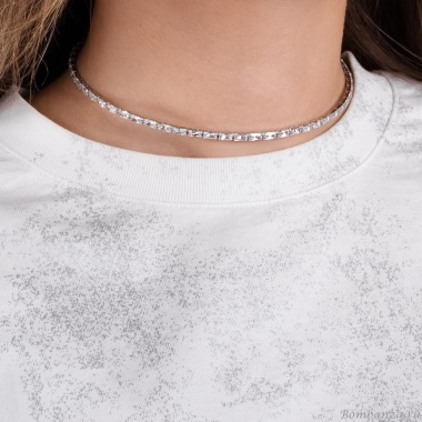 Колье Moon Paris, Ringo Queen, гривна, с кристаллами, MRQ-24.05-027 серебристый