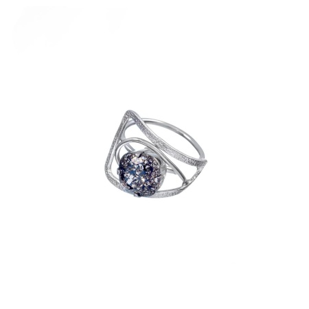 Кольцо Catherine Bijoux, Half moon, разъемное, с кристаллом, CB25.1-5352DS серебристый