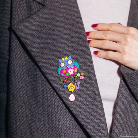 Брошь Shadore, Сова с домиком