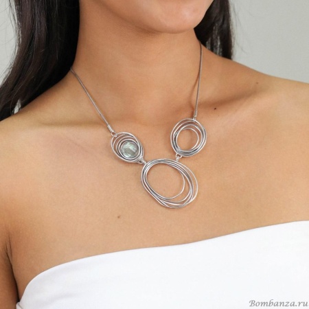 Колье ORI TAO, Typhoon, с перламутром, OT24.1-15-31652 серебристый