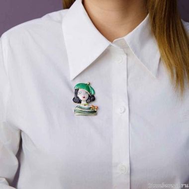 Брошь Shadore, Девочка в берете