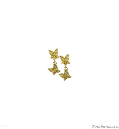 Серьги Tra-la-ra, Vuela, с бабочками, TLR23-224O103 золотистый