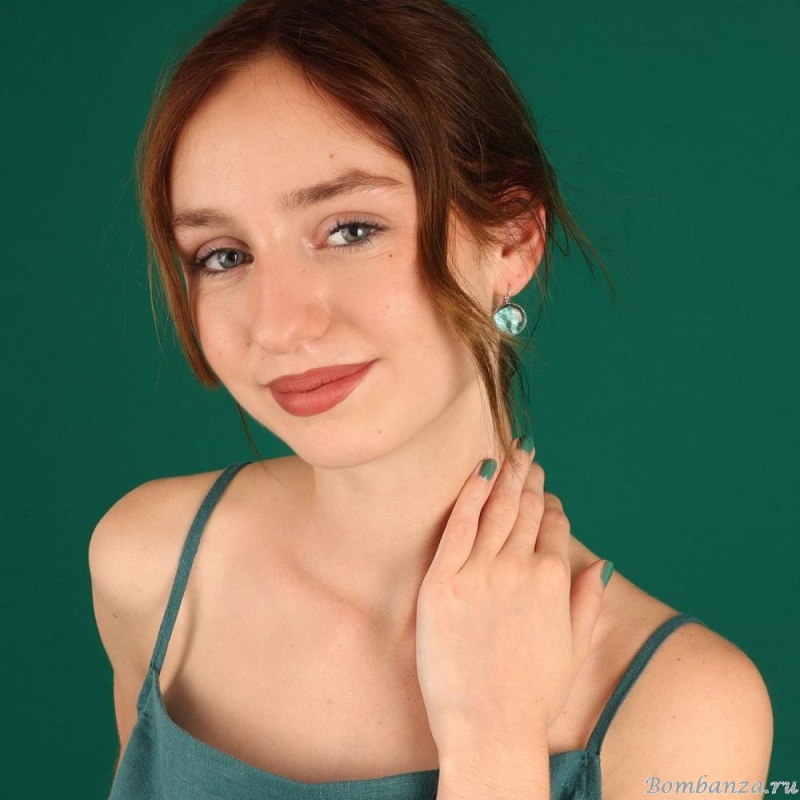 Серьги TARATATA, Green, с цветной смолой и порошком слюды, TT-E24-09770-104 зеленый Серьги TARATATA, Green, с цветной смолой и порошком слюды, TT-E24-09770-104 зеленый