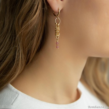 Серьги Lanzerotti, Elisir, с турмалином, LZ-25.10-298 розовый