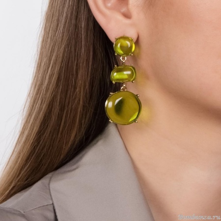 Серьги Moon Paris, Lorian, со вставкой из смолы, ML-24.03-030 зеленый Серьги Moon Paris, Lorian, со вставкой из смолы, ML-24.03-030 зеленый