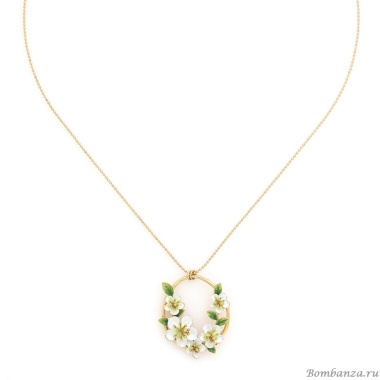Колье Franck Herval, Hana, с цветами и цветной эмалью, FH25.1-15-64321 белый