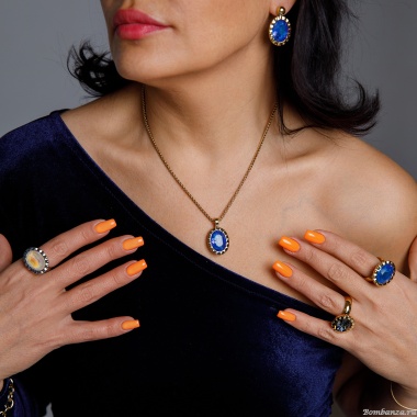 Кольцо Qudo, TIVOLA UNICA big (G/P) Royal blue delite 54, 688159 Кольцо Qudo, TIVOLA UNICA big (G/P) Royal blue delite 54, 688159