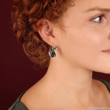 Серьги TARATATA, Tabby, смола, золотая краска, окрашенный агат, TT-H25-05738-102 черный