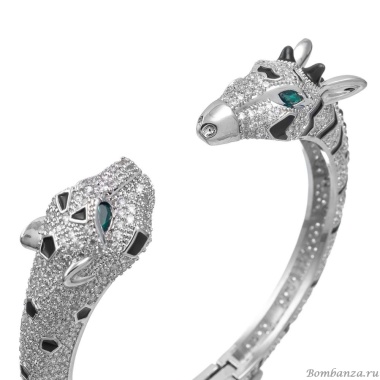 Браслет Moon Paris, кафф, анималистический дизайн, Mo-Y25.06-029.65 серебристый Браслет Moon Paris, кафф, анималистический дизайн, Mo-Y25.06-029.65 серебристый