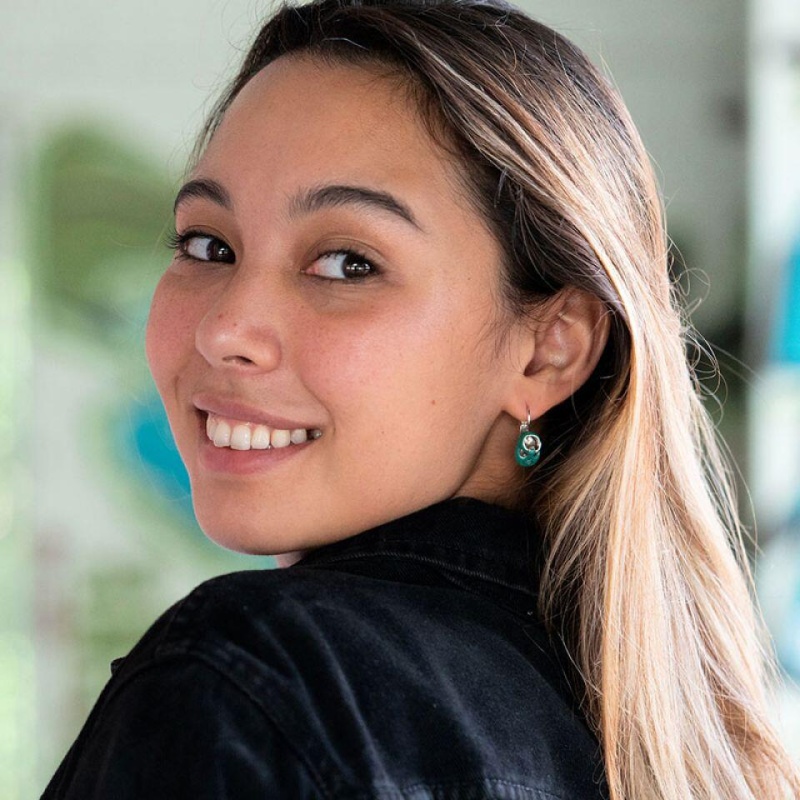 Серьги TARATATA, Cannibalos, серебристые, с зеленой эмалью, TT-T20-50706-107