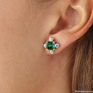 Серьги Dyrberg Kern, GIGI SS EMERALD GREEN, 430049 Серьги Dyrberg Kern, GIGI SS EMERALD GREEN, 430049
