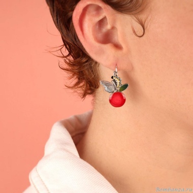 Серьги TARATATA, Cocoon, с цветной смолой, TT-E25-03730-103 красный Серьги TARATATA, Cocoon, с цветной смолой, TT-E25-03730-103 красный