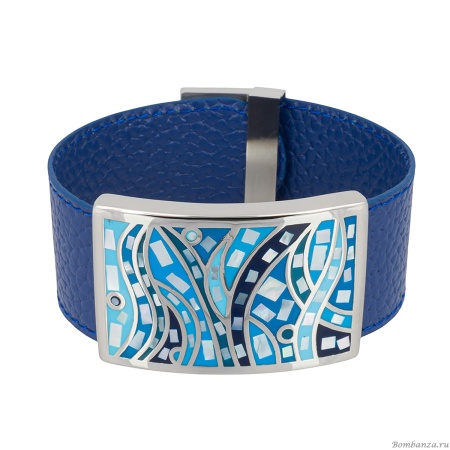 Браслет Fiore Luna, на кожаном синим ремешке, CB00230-12 BL/S Браслет Fiore Luna, на кожаном синим ремешке, CB00230-12 BL/S