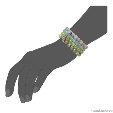 Браслет Moon Paris, стрейч, 4 штуки в разъемном кольце со стразами, Mo-1810-260