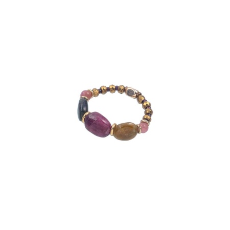 Кольцо Lanzerotti, Alhambra, стрейч, с турмалином и гематитом, LZ-25.04-119 зеленый