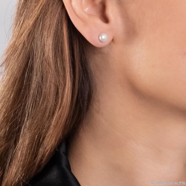 Пуссеты Moon Paris, с жемчугом, Mo-Y24.11-076 белый