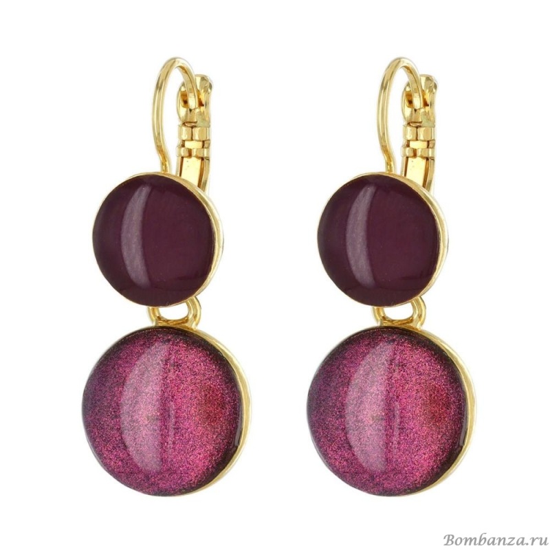 Серьги TARATATA, Electron, с цветной смолой и слюдяным порошком, TT-W23-03720-206 фиолетовый Серьги TARATATA, Electron, с цветной смолой и слюдяным порошком, TT-W23-03720-206 фиолетовый