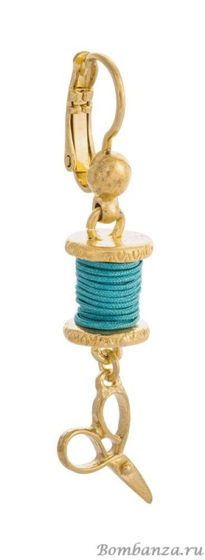 Серьги Taratata, Rembobine, золотистые, с текстилем, TT-T20-50705-20T