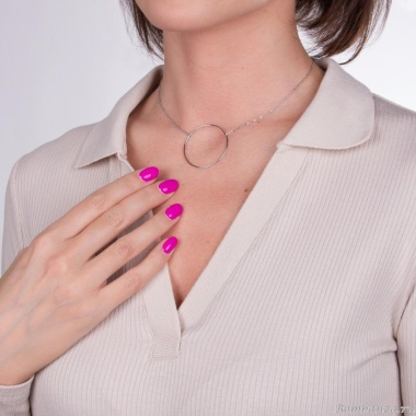 Колье Moon Paris, Ikita, с подвеской в форме кольца, MIK-22.03-004 серебристый Колье Moon Paris, Ikita, с подвеской в форме кольца, MIK-22.03-004 серебристый